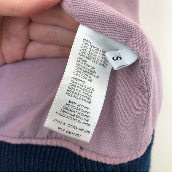 Blue bomber jacket with knitted sleeves - Picture 7 of 11